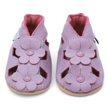 Sandalen - lila mit Blumen