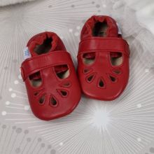 Rot T-Spangenschuhe mit Gummisohle