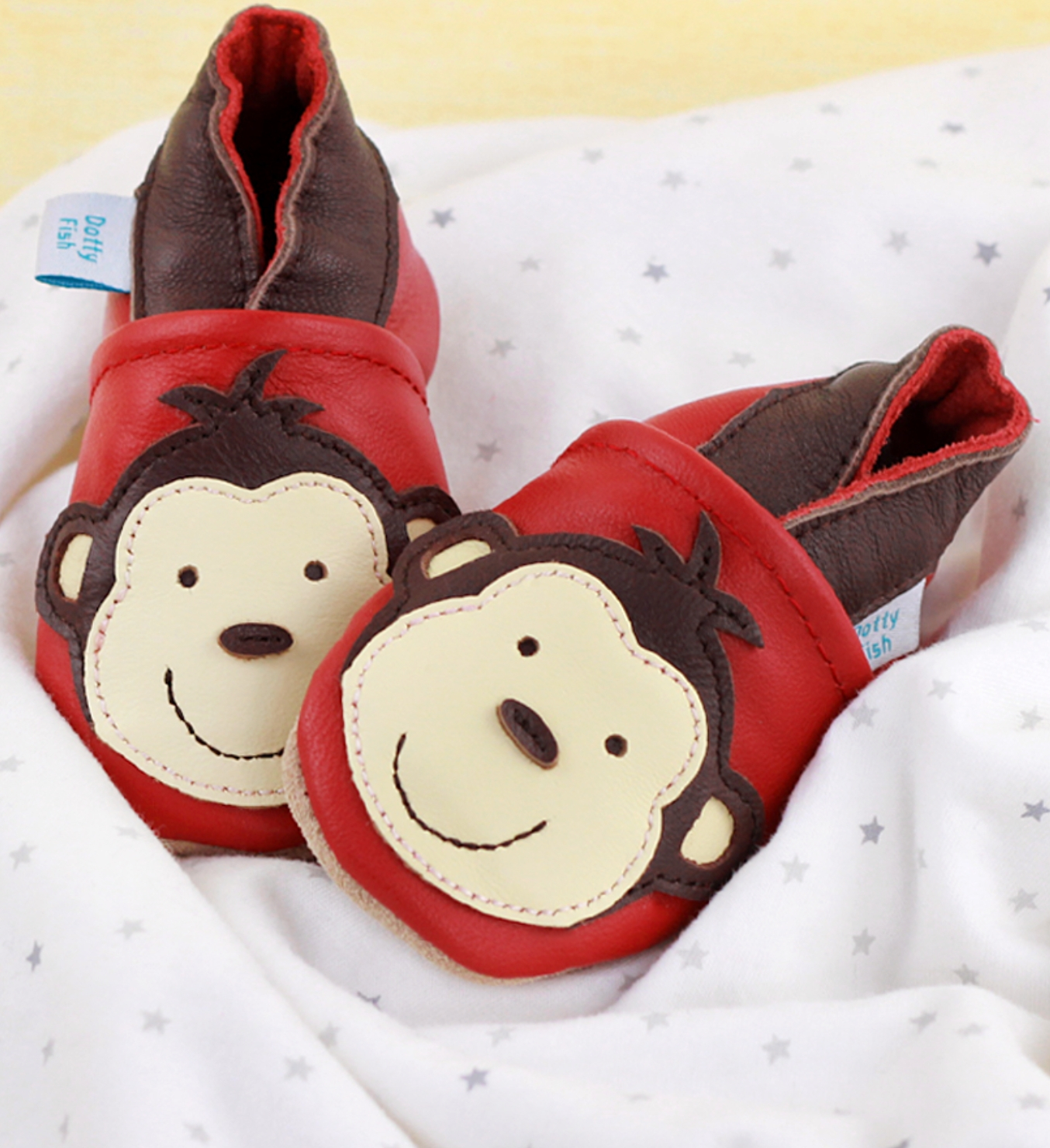 Zootier-Kollektion von Dotty Fish Babyschuhen aus Leder.