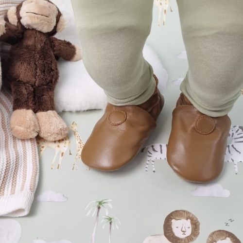 Schlichte Hellbraun Schuhe mit Gummisohle