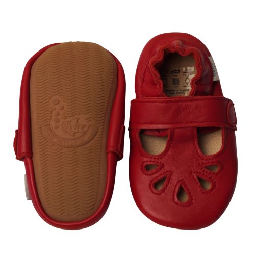 Rot T-Spangenschuhe mit Gummisohle