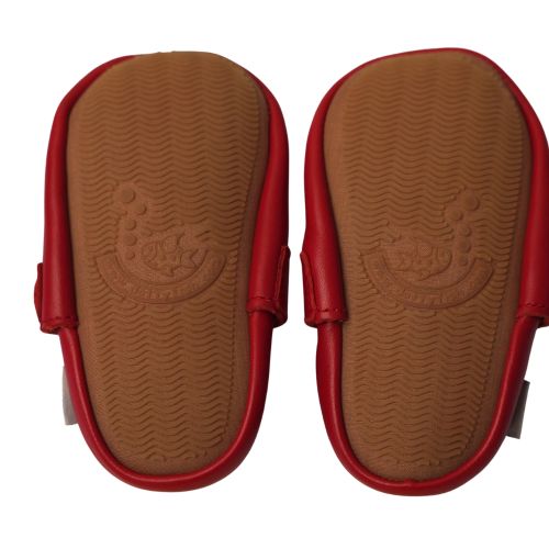 Rot T-Spangenschuhe mit Gummisohle