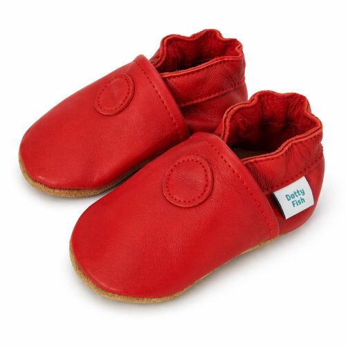 Rote Krabbelschuhe