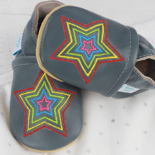 Regenbogen Stern grau Schuhe mit weicher Sohle