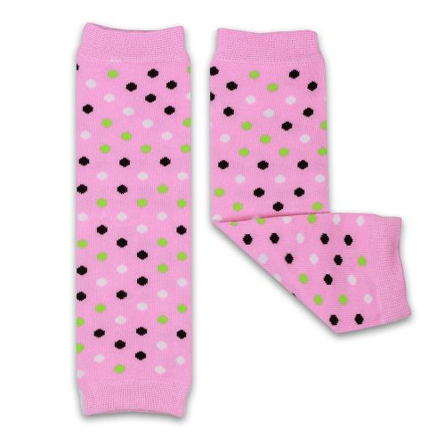 Dotty Fish Baby- und Kleinkind-Stulpen in Rosa mit bunten Punkten.