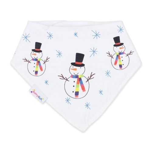 Jolly snowman cotton baby bib for Christmas