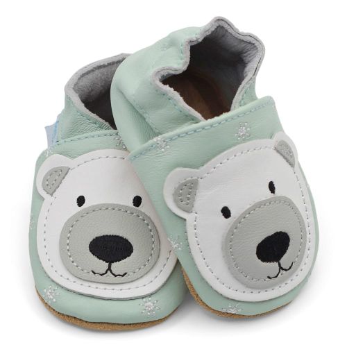 Dotty Fish Pip the Polar Bear soft leather baby shoes - product view