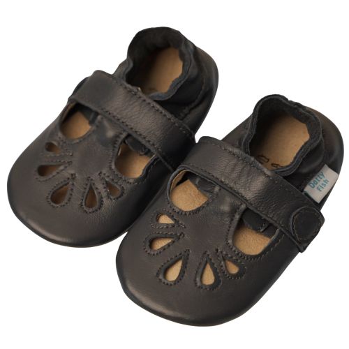Marineblau T-Spangenschuhe mit Gummisohle