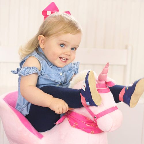 Toddler girl wearing Dotty Fish Sweet Dreams Cloud soft sole baby shoes