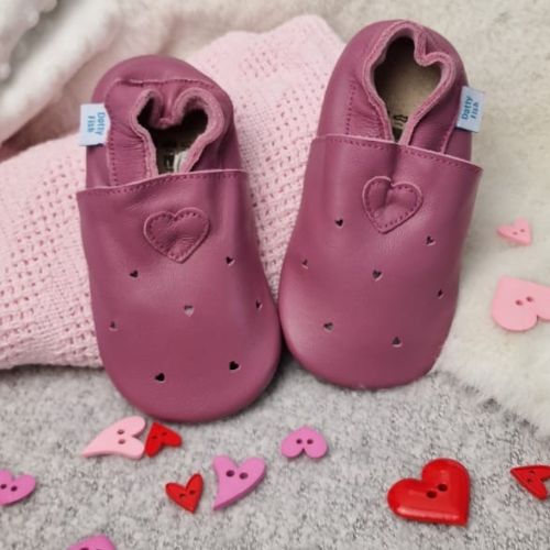 Rosenherzen Schuhe mit Gummisohle