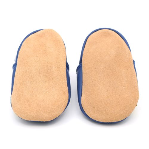 Non-slip suede soles on unisex leather baby shoes by Dotty Fish 