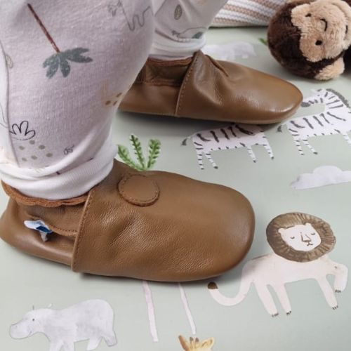 Schlichte Hellbraun Schuhe mit Gummisohle