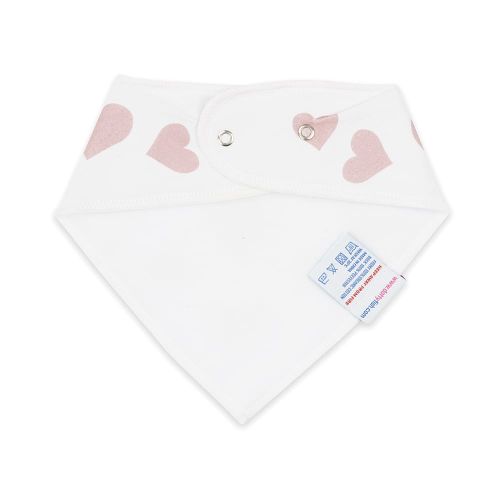 Weißes Vlies auf der Rückseite der Baumwolle Dotty Fish rosa Liebe Herzen Bandana Lätzchen, für Kleinkinder Mädchen und Jungen.