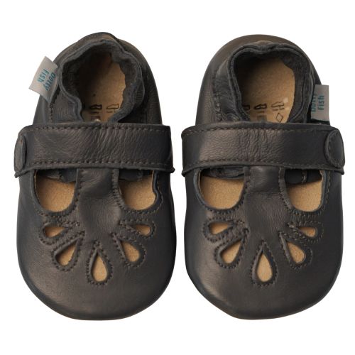 Marineblau T-Spangenschuhe mit Gummisohle
