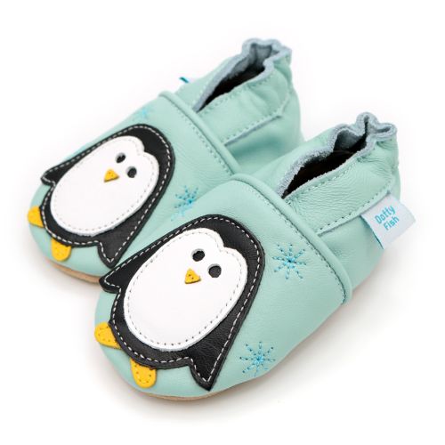 Penguin Leather baby shoes from Dotty Fish