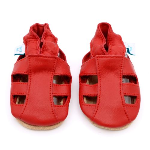 Red leather baby sandals from Dotty Fish 