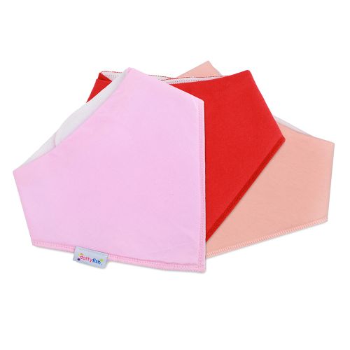 Rosa & Rote Sabberlätzchen - 3er-Pack
