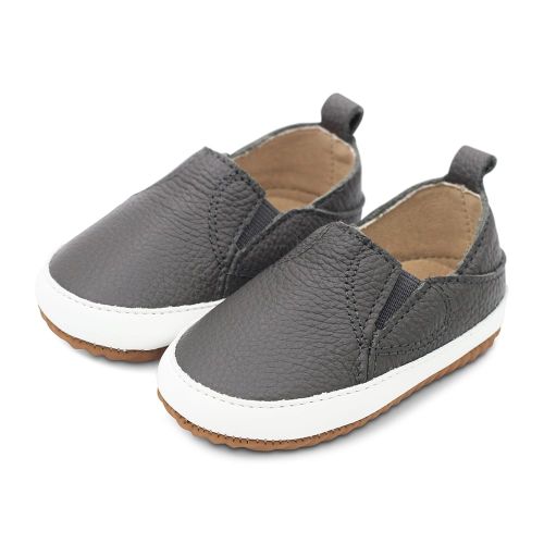 Charcoal grey Stomp first walking shoes for babies and toddlers by Dotty Fish 
