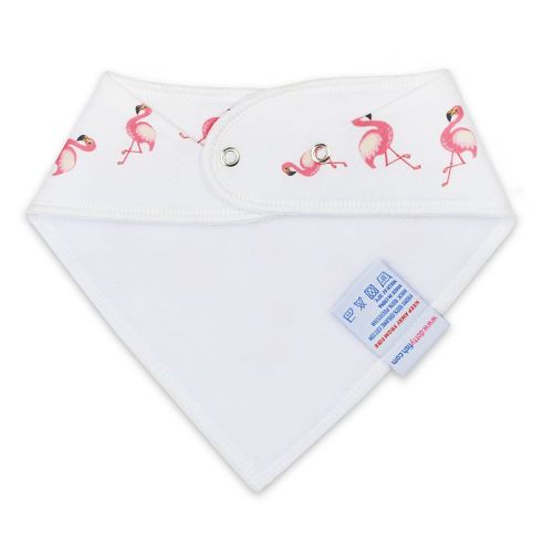 Weißes Vlies auf der Rückseite von Baumwolle Dotty Fish rosa Flamingo Bandana Lätzchen, für Kleinkinder Mädchen und Jungen.