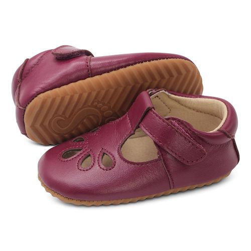 Klassische T-Bar Lauflernschuhe - 'Emily' Pflaume