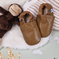 Schlichte Hellbraun Schuhe mit Gummisohle