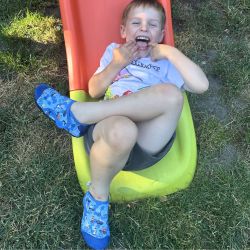 Schiff Ahoi Blaues Schiff-Schwimmschuhe