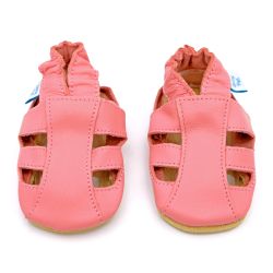 Dotty Fish soft leather baby and toddler sandals - pink sandals