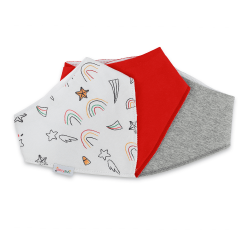 Dotty Fish Bandana-Lätzchen aus Baumwolle - 3er-Pack - Regenbogenrot