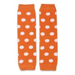 Orangefarbene Dotty Fish Stulpen mit weißen Punkten, für kleine Mädchen und Jungen.