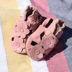 Sandalen - rosa mit Blumen