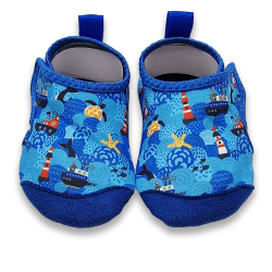 Schiff Ahoi Blaues Schiff-Schwimmschuhe