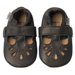 Marineblau T-Spangenschuhe mit Gummisohle