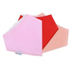 Rosa & Rote Sabberlätzchen - 3er-Pack