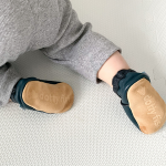 Dotty Fish soft leather baby shoes with non-slip suede soles