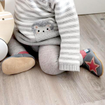 Dotty Fish soft leather baby shoes with non-slip suede soles