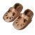 Roségold T-Spangenschuhe mit Gummisohle