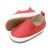 Rote Leder Dotty Fish erste Lauflernschuhe mit Gummisohle für Mädchen und Jungen.