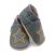 Dotty Fish anthrazitfarbene Lederschuhe mit weicher Sohle und gesticktem Regenbogenstern.