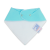 Türkisblaues Dotty Fish Bandana-Lätzchen aus Baumwolle mit weißer Fleecerückseite für kleine Mädchen und Jungen.