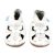 Weiße Dotty Fish Baby- und Kleinkindersandalen aus Leder mit weicher Sohle und weißen Blumen.