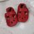 Rot T-Spangenschuhe mit Gummisohle