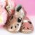Roségold T-Spangenschuhe mit Gummisohle