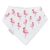 Dotty Fish Lätzchen für Babys und Kleinkinder aus weißer Baumwolle mit rosa Flamingo-Muster.