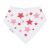 Dotty Fish Lätzchen für Babys und Kleinkinder aus weißer Baumwolle mit rosa Sternenmuster.