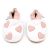 Weiße Leder Dotty Fish weiche Sohle Baby und Kleinkind erste walker Schuhe für Mädchen mit rosa Knöchel trimmen und rosa Herzen.