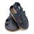 Dotty Fish Barfußsandalen für Kleinkinder mit weicher Sohle und Gummizug an den Knöcheln in navy.