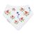 Dotty Fish Lätzchen für Babys und Kleinkinder aus weißer Baumwolle mit Dotty Fish Logo-Muster.